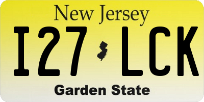 NJ license plate I27LCK