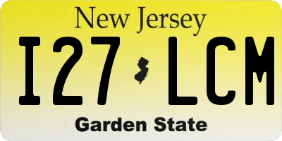 NJ license plate I27LCM