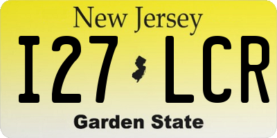NJ license plate I27LCR