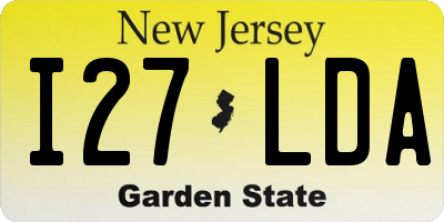 NJ license plate I27LDA