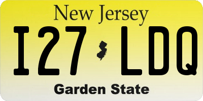 NJ license plate I27LDQ