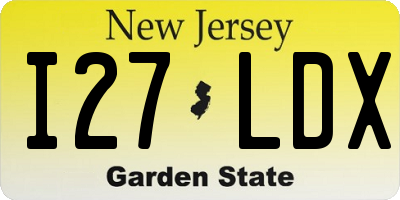 NJ license plate I27LDX
