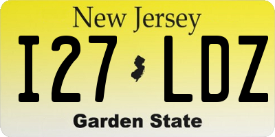 NJ license plate I27LDZ