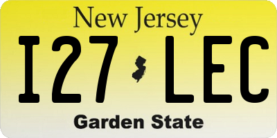 NJ license plate I27LEC