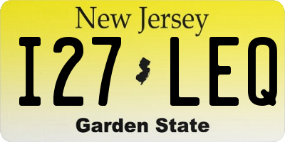NJ license plate I27LEQ
