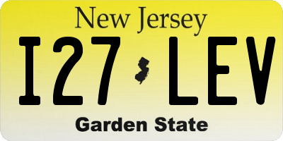 NJ license plate I27LEV