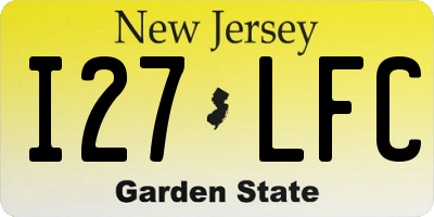 NJ license plate I27LFC