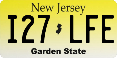 NJ license plate I27LFE