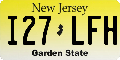 NJ license plate I27LFH