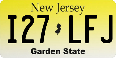 NJ license plate I27LFJ