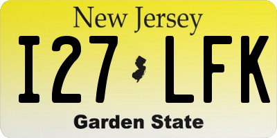 NJ license plate I27LFK