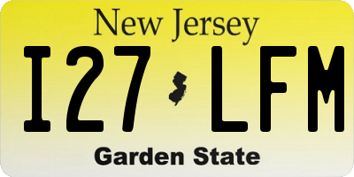 NJ license plate I27LFM