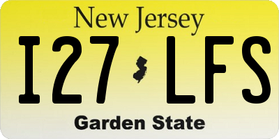NJ license plate I27LFS