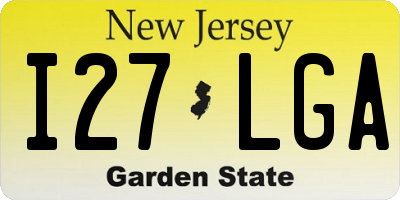 NJ license plate I27LGA