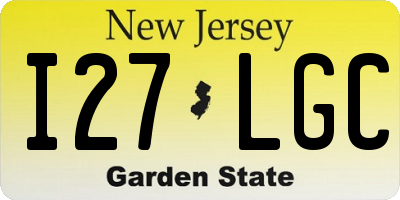 NJ license plate I27LGC