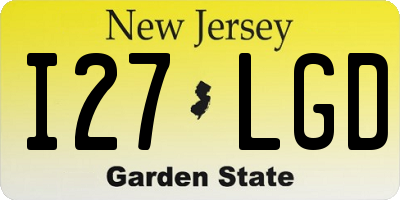 NJ license plate I27LGD