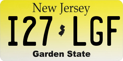 NJ license plate I27LGF