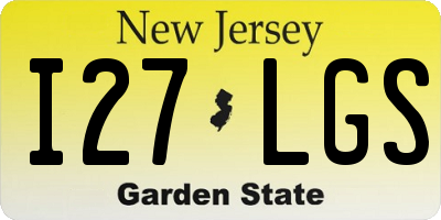 NJ license plate I27LGS