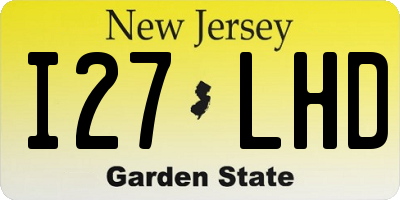 NJ license plate I27LHD