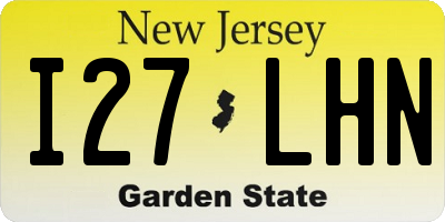NJ license plate I27LHN