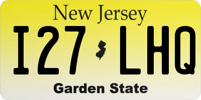 NJ license plate I27LHQ