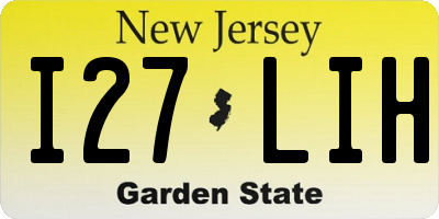 NJ license plate I27LIH