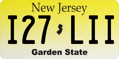 NJ license plate I27LII