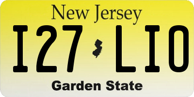 NJ license plate I27LIO