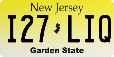 NJ license plate I27LIQ