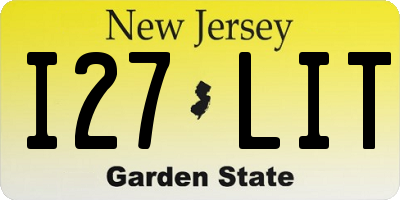 NJ license plate I27LIT