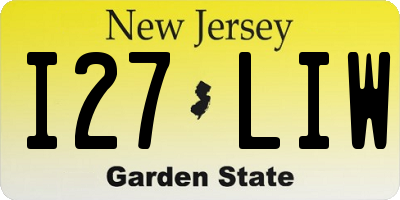 NJ license plate I27LIW