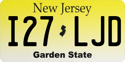 NJ license plate I27LJD