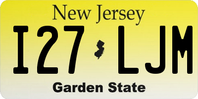 NJ license plate I27LJM