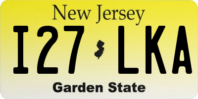 NJ license plate I27LKA