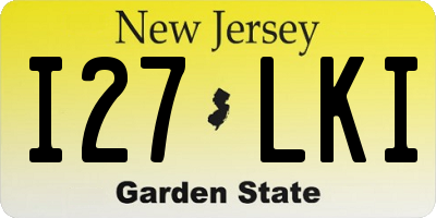 NJ license plate I27LKI