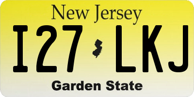 NJ license plate I27LKJ