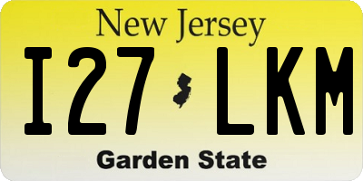 NJ license plate I27LKM
