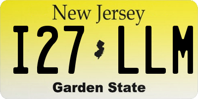 NJ license plate I27LLM