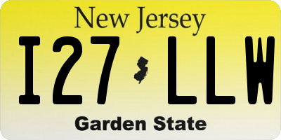 NJ license plate I27LLW
