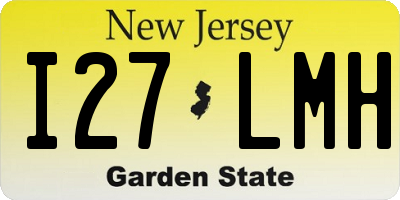 NJ license plate I27LMH