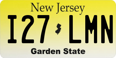 NJ license plate I27LMN