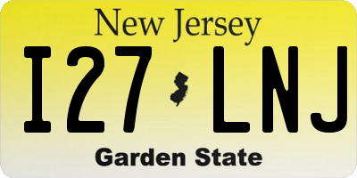 NJ license plate I27LNJ
