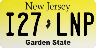 NJ license plate I27LNP