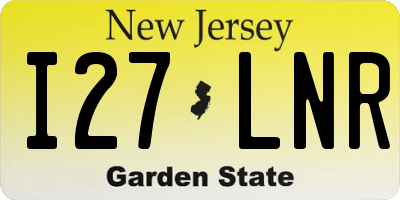 NJ license plate I27LNR