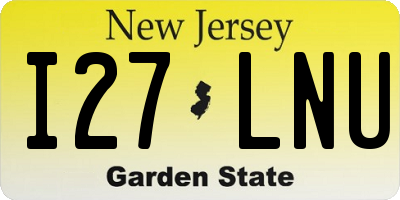 NJ license plate I27LNU
