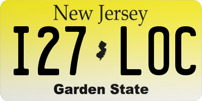 NJ license plate I27LOC