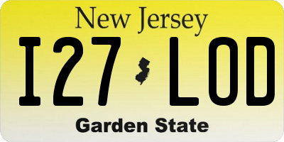 NJ license plate I27LOD