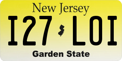 NJ license plate I27LOI