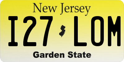 NJ license plate I27LOM