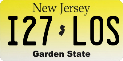 NJ license plate I27LOS
